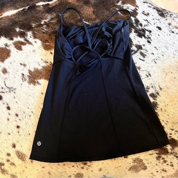 LULULEMON Dancing Warrior Black Tank Top Strappy Back Size‎ 4 - Picture 5 of 6